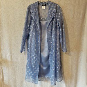 Onyx night by Wendy Chatin sz 16W periwinkle blue dress with sheer jacket NWOT